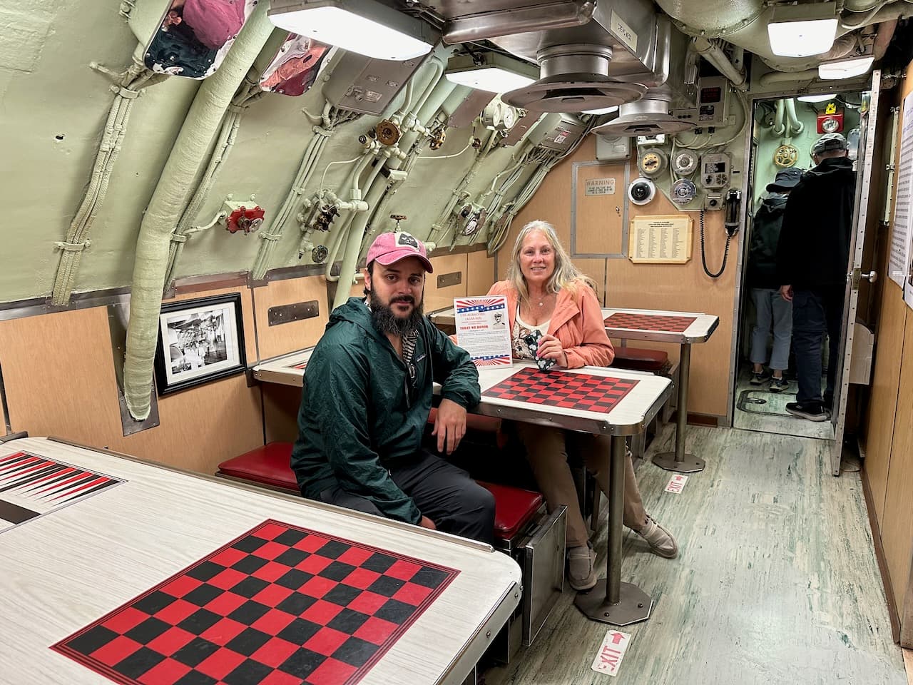Shawn and Sheila amidst a submarine tour in New Hampshire