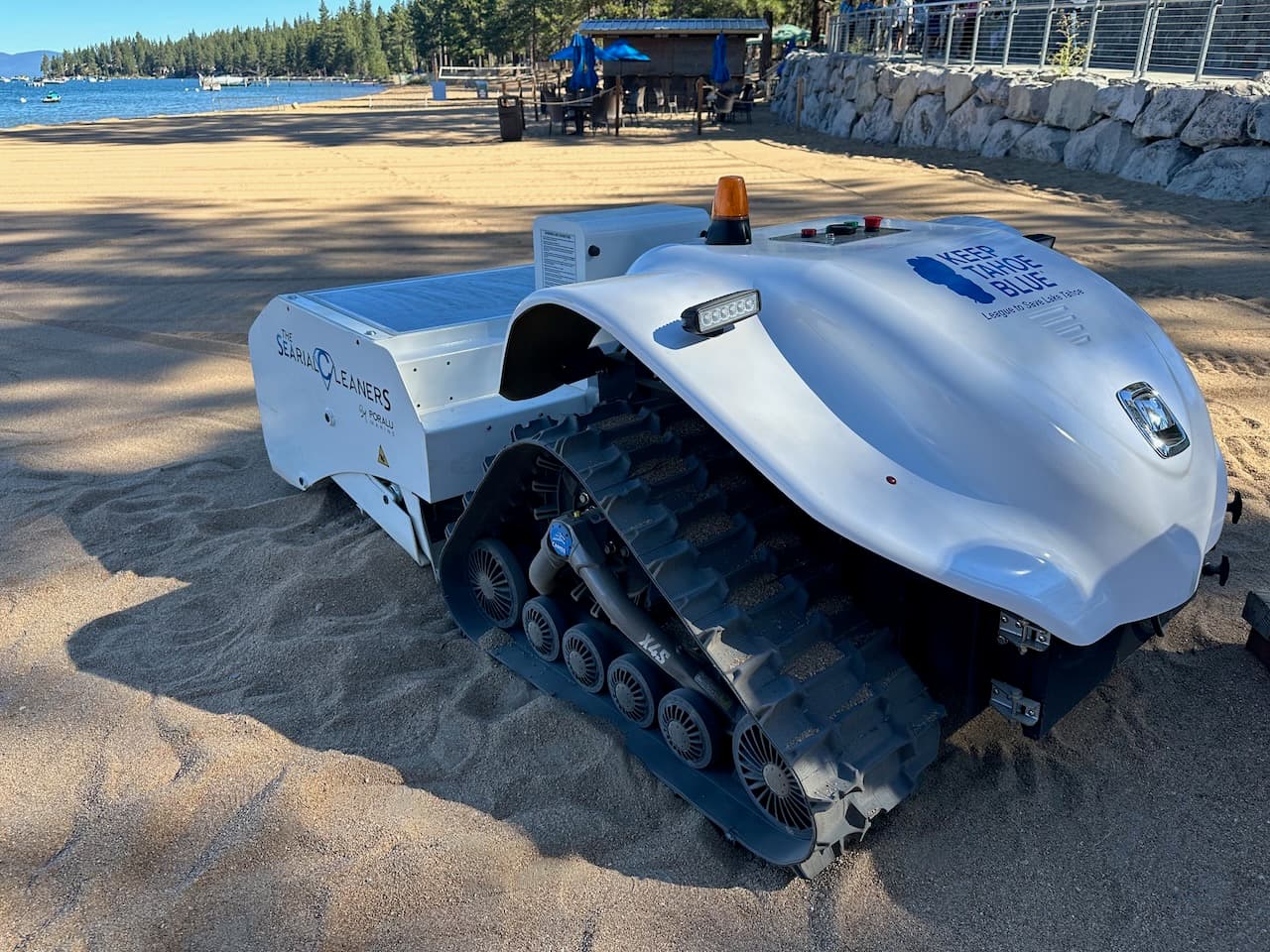 We finally got to see the beach bot - a robot that cleans litter off the beach